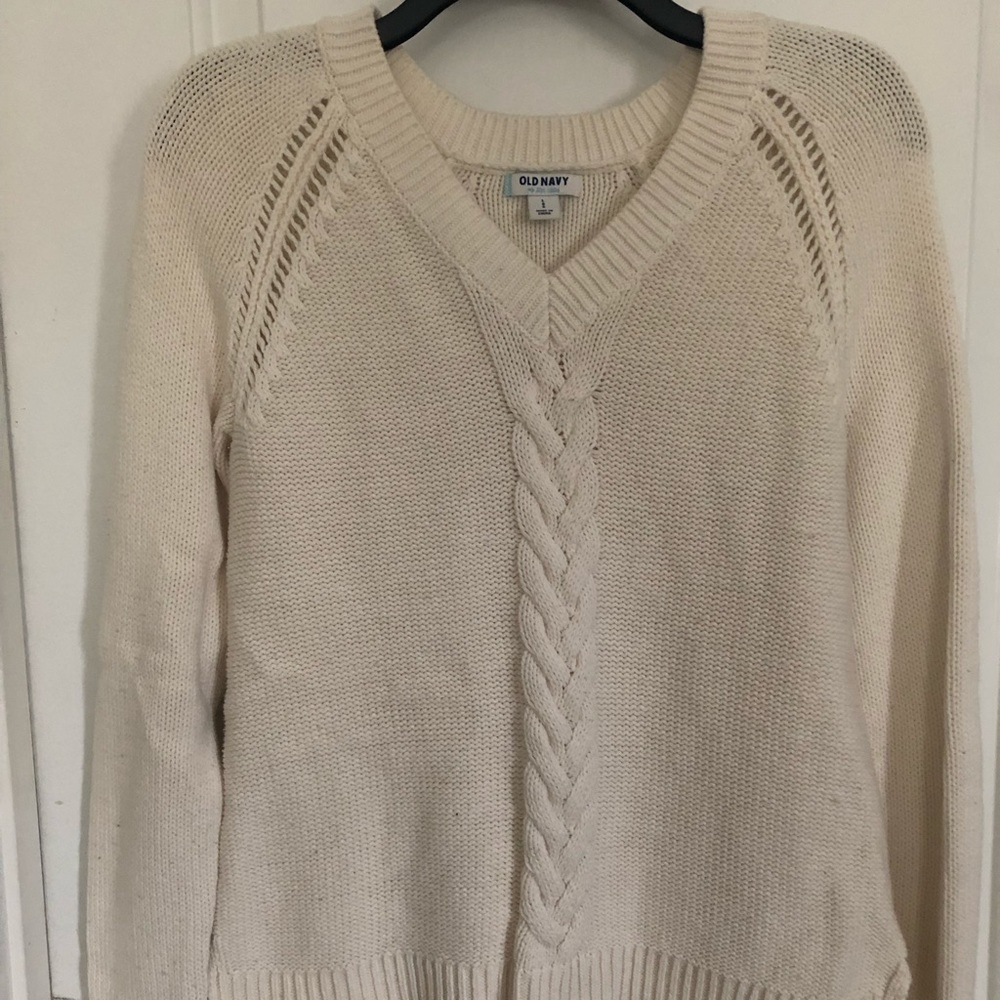 Old Navy Large Knitted Creme Sweater
